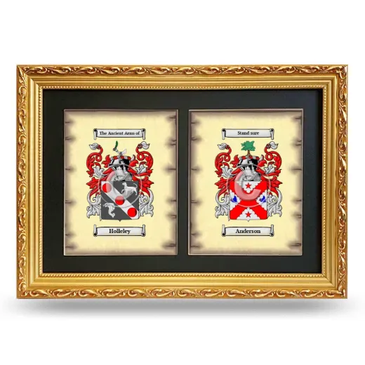 Double Coat of Arms Framed - Gold