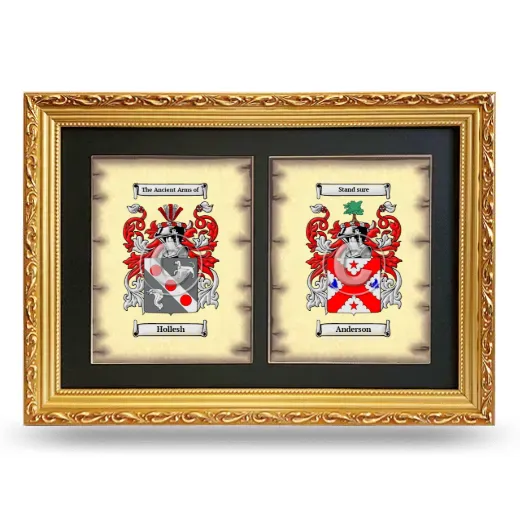Double Coat of Arms Framed - Gold