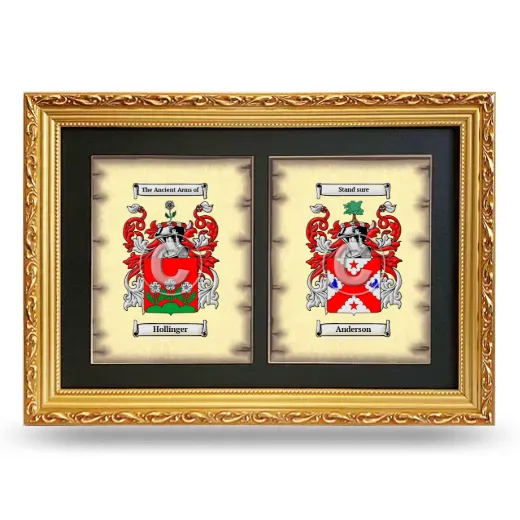 Double Coat of Arms Framed - Gold