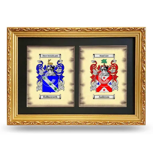 Double Coat of Arms Framed - Gold