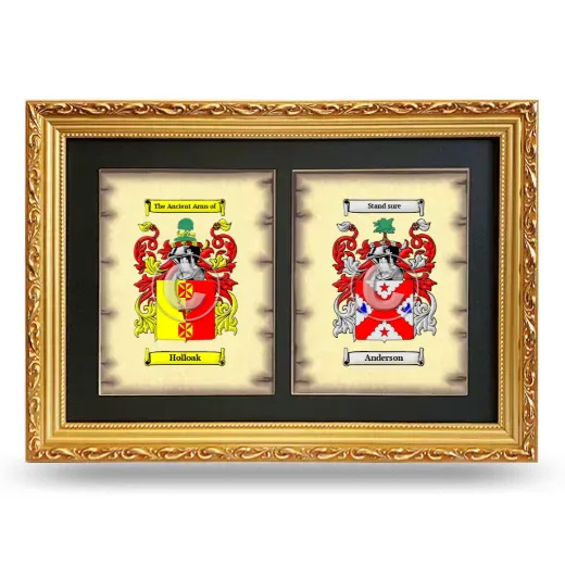 Double Coat of Arms Framed - Gold