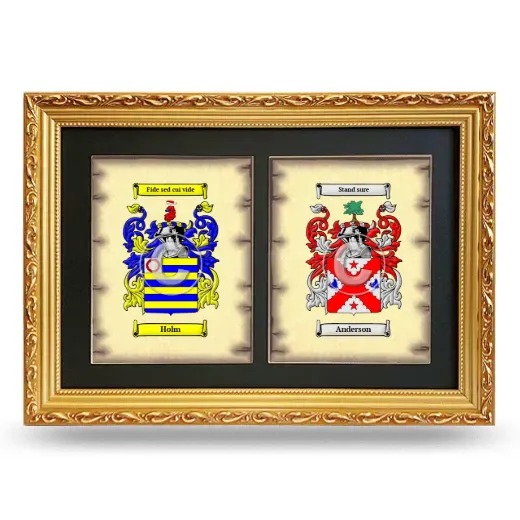 Double Coat of Arms Framed - Gold