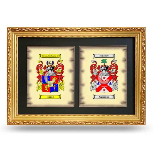 Double Coat of Arms Framed - Gold