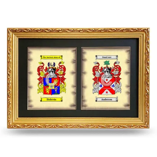 Double Coat of Arms Framed - Gold