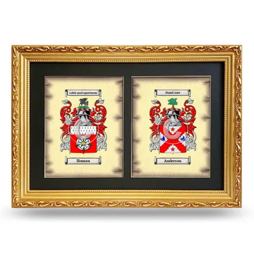 Double Coat of Arms Framed - Gold