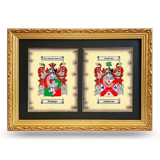 Double Coat of Arms Framed - Gold