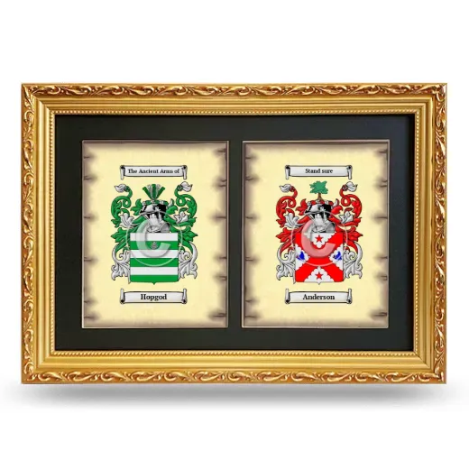 Double Coat of Arms Framed - Gold
