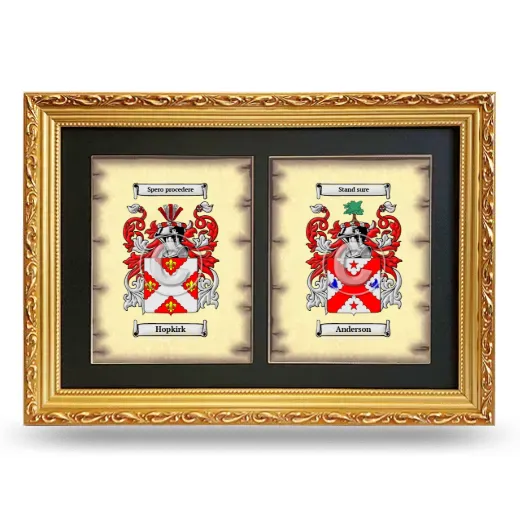 Double Coat of Arms Framed - Gold