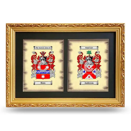 Double Coat of Arms Framed - Gold