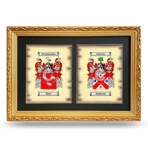 Double Coat of Arms Framed - Gold