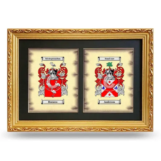 Double Coat of Arms Framed - Gold