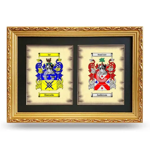 Double Coat of Arms Framed - Gold