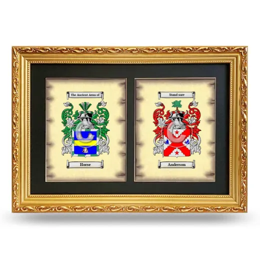 Double Coat of Arms Framed - Gold