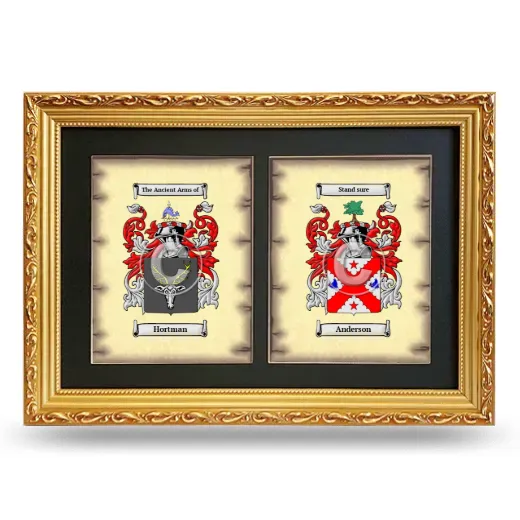 Double Coat of Arms Framed - Gold