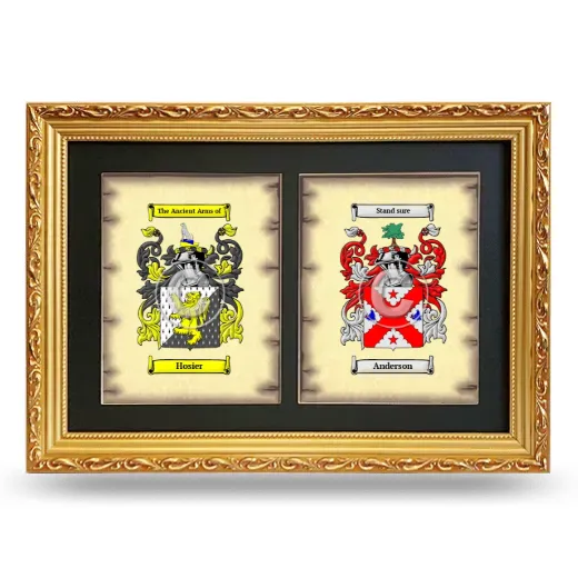 Double Coat of Arms Framed - Gold