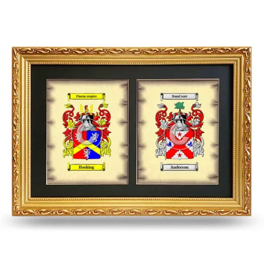 Double Coat of Arms Framed - Gold