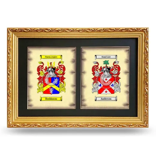 Double Coat of Arms Framed - Gold