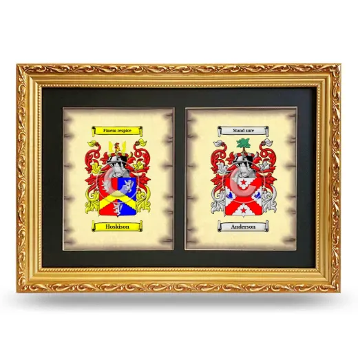 Double Coat of Arms Framed - Gold