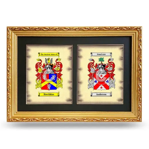 Double Coat of Arms Framed - Gold