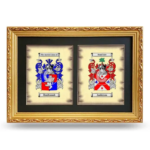 Double Coat of Arms Framed - Gold