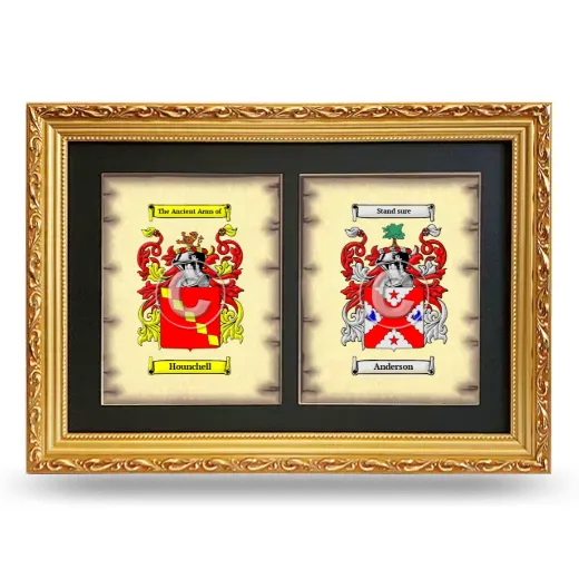 Double Coat of Arms Framed - Gold