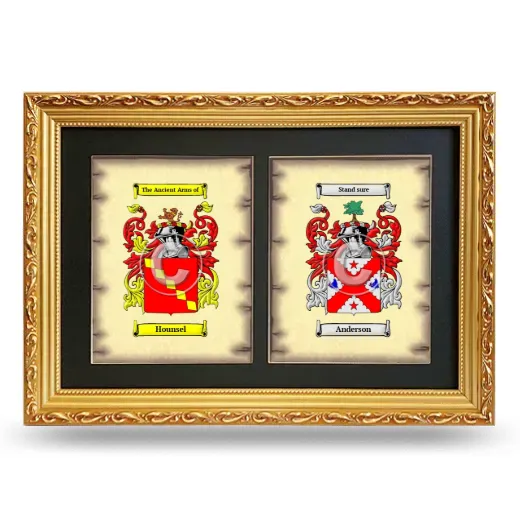 Double Coat of Arms Framed - Gold