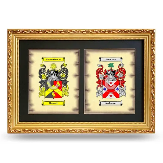 Double Coat of Arms Framed - Gold