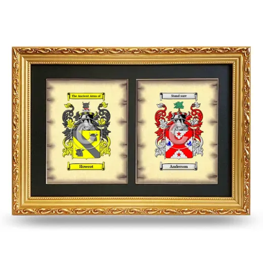 Double Coat of Arms Framed - Gold