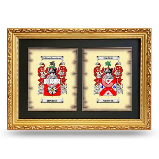 Double Coat of Arms Framed - Gold