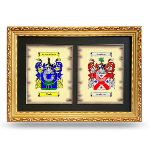 Double Coat of Arms Framed - Gold