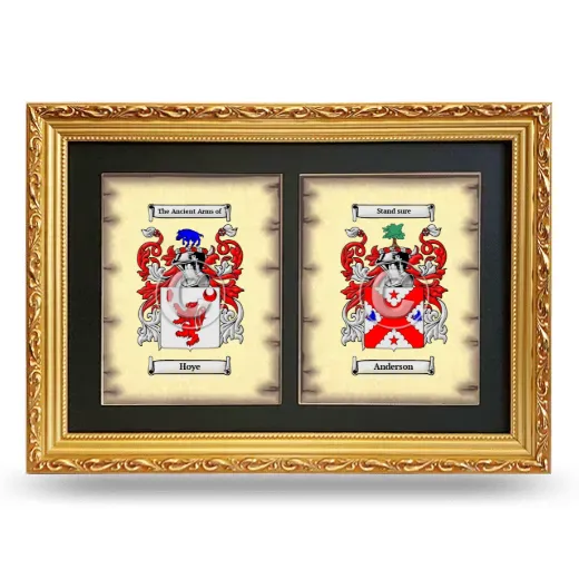 Double Coat of Arms Framed - Gold