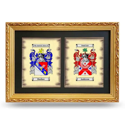 Double Coat of Arms Framed - Gold