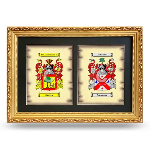 Double Coat of Arms Framed - Gold