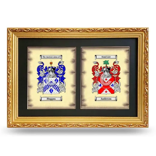 Double Coat of Arms Framed - Gold