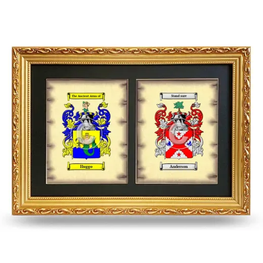 Double Coat of Arms Framed - Gold