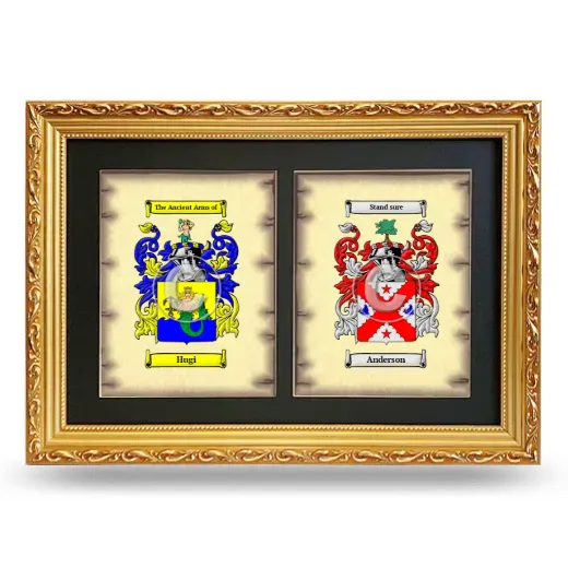 Double Coat of Arms Framed - Gold