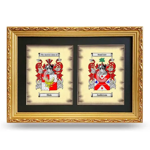 Double Coat of Arms Framed - Gold