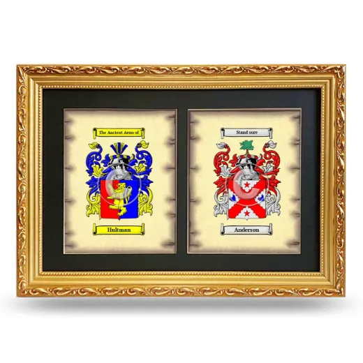Double Coat of Arms Framed - Gold