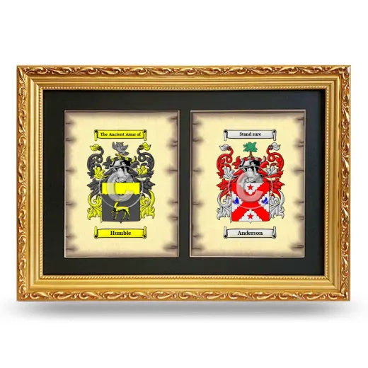 Double Coat of Arms Framed - Gold