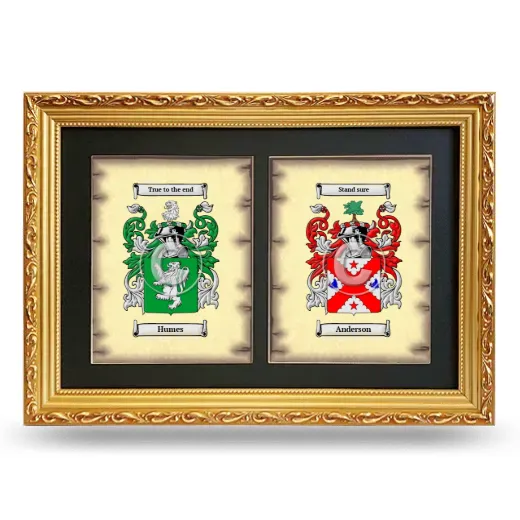 Double Coat of Arms Framed - Gold