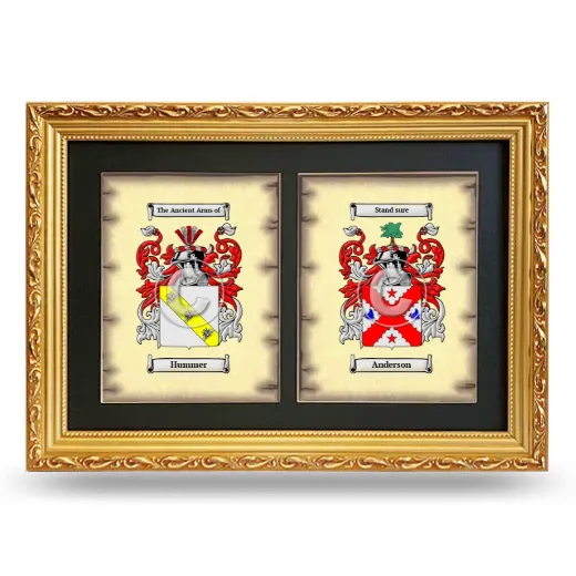 Double Coat of Arms Framed - Gold