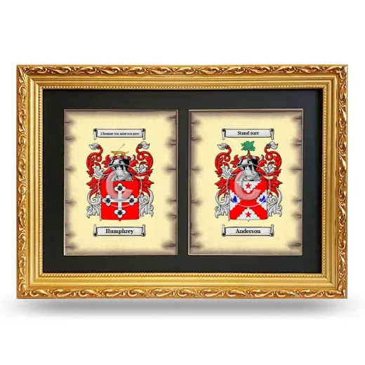 Double Coat of Arms Framed - Gold