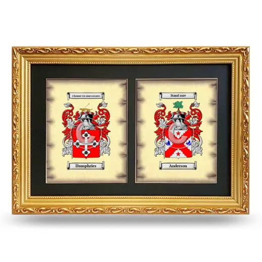 Double Coat of Arms Framed - Gold