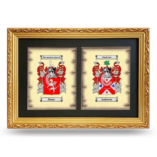 Double Coat of Arms Framed - Gold