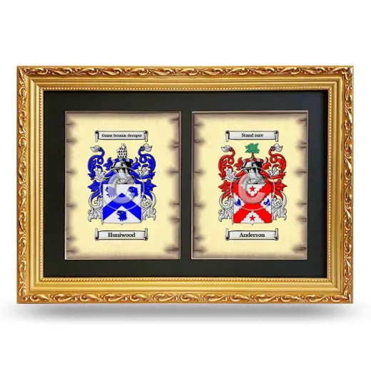 Double Coat of Arms Framed - Gold