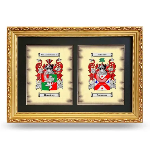 Double Coat of Arms Framed - Gold
