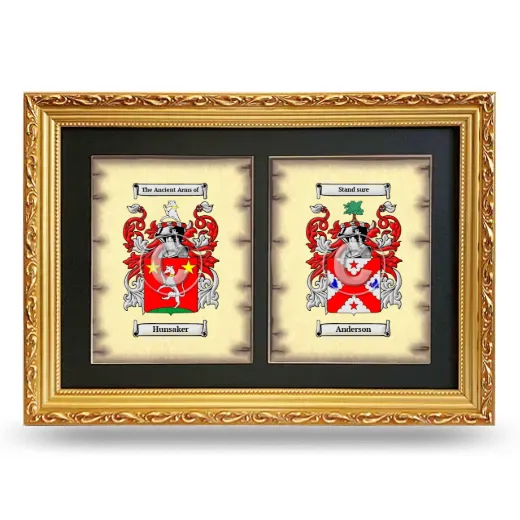 Double Coat of Arms Framed - Gold