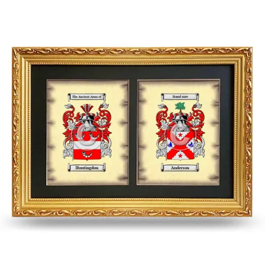 Double Coat of Arms Framed - Gold
