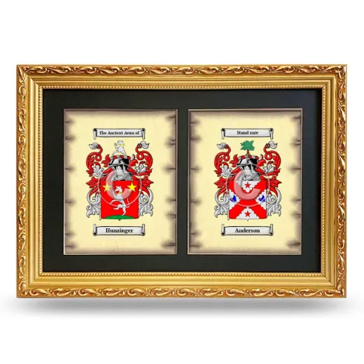 Double Coat of Arms Framed - Gold
