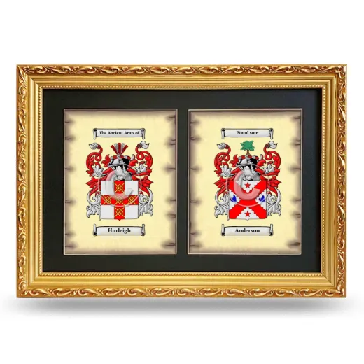 Double Coat of Arms Framed - Gold